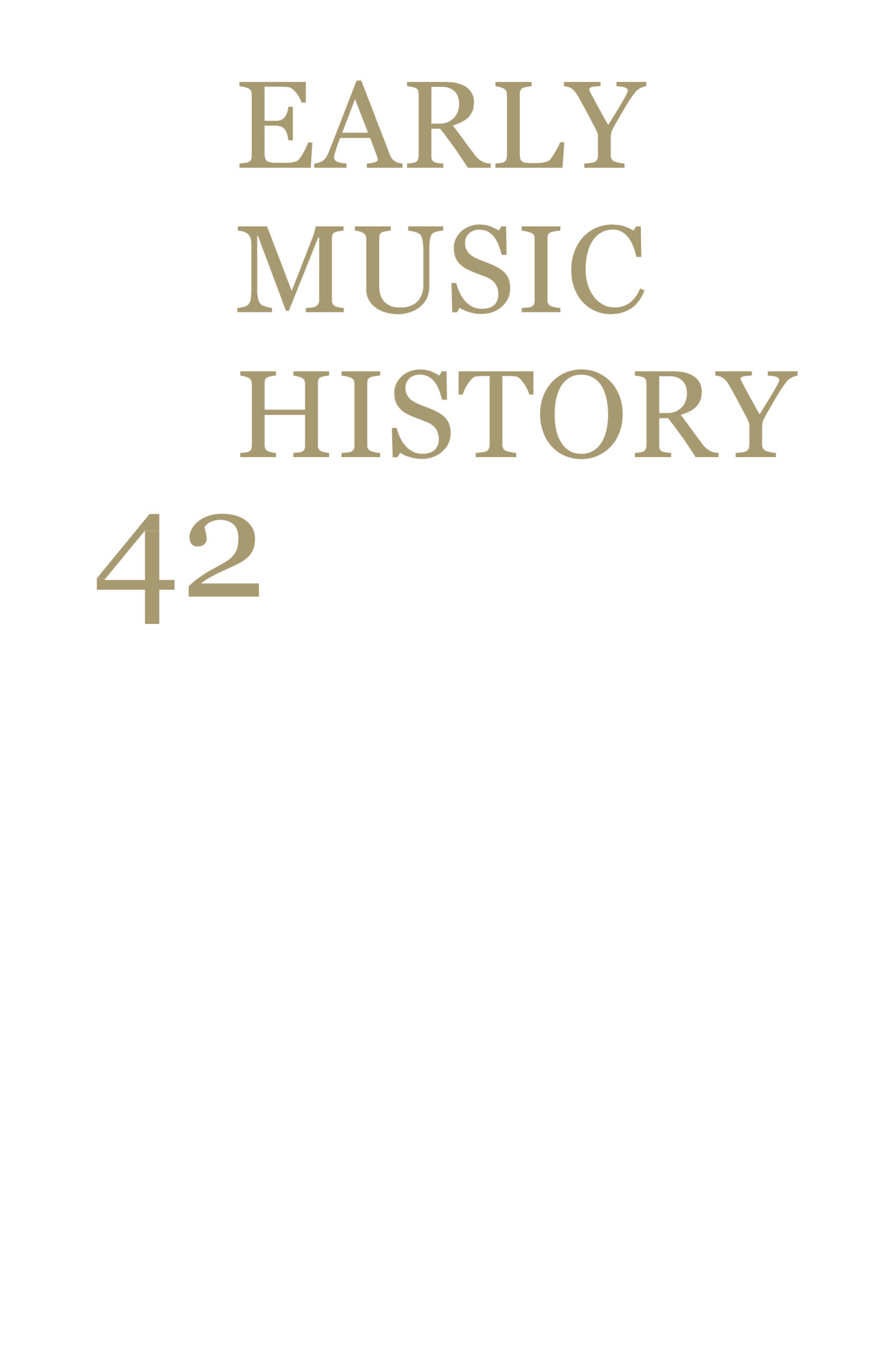 Early Music History